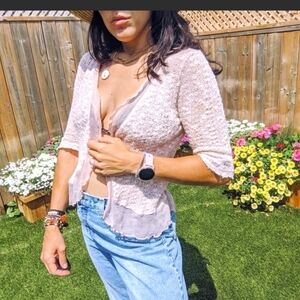 Vintage Pale Pink Cardigan Top